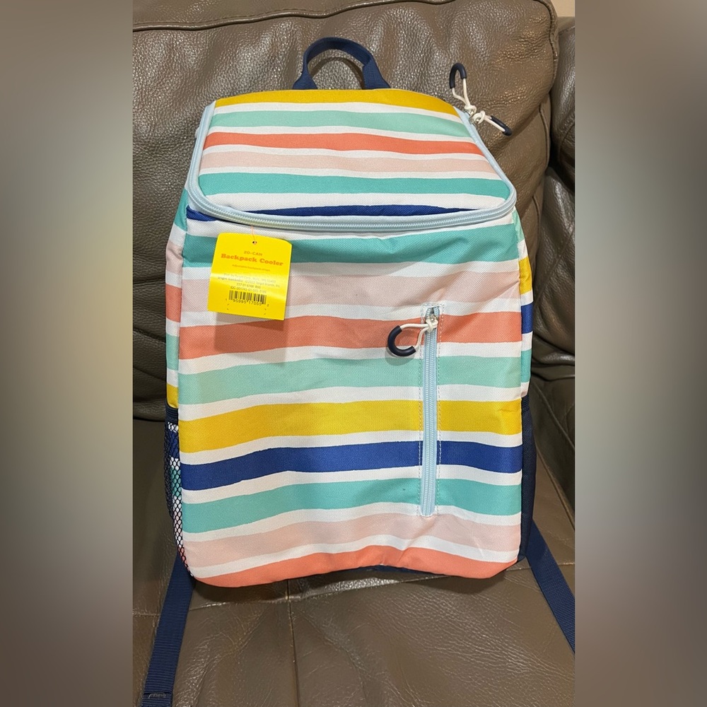 Striped Backpack Cooler